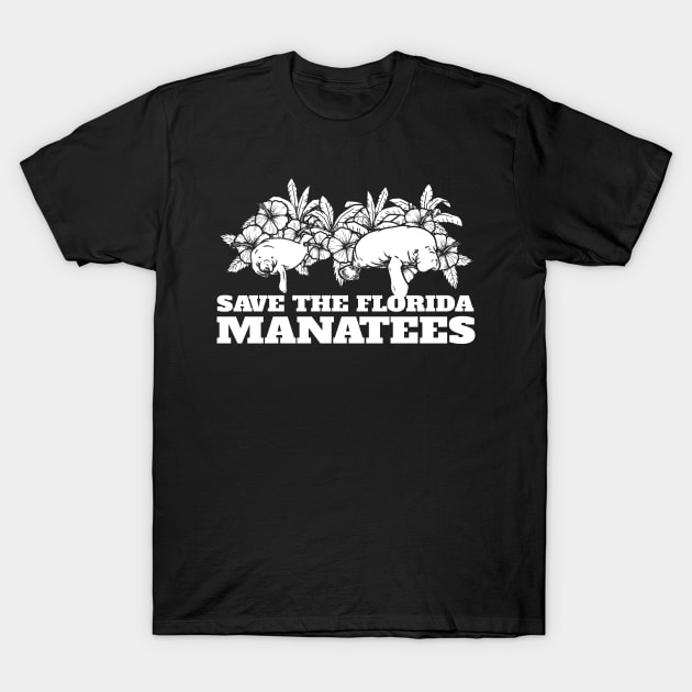 Save Florida Manatees Floaty Potato Sea Cow T-Shirt by grendelfly73